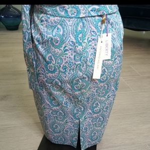 NWT Liberty of London Fabric cotton Pencil Skirt 8